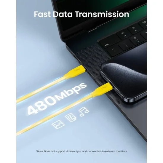 AOHI 140W PD 3.1 USB C to USB C Fast-charging Silky Cable 3.3ft _ Yellow